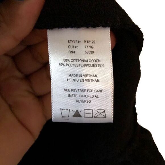 Kut from the Kloth Womens Tabitha Jacket M Black French Terry Ruffle Abstract - Picture 4 of 5